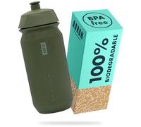 AARON ECO Water Bottle, 100% Biodegradable, 500 ml, Lightweight and Leak-Proof, Practical BPA-Free Water Bottle for Sports, Fitness, Hiking, Outdoor in Green