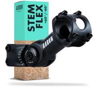 AARON Flex Bicycle Stem - Height-Adjustable Handlebar Stem - Stem for Ergonomic Seat Posture - Handlebar Raiser for Bicycle Handlebars Suitable for Trekking Bikes, E-Bikes, City Bikes, MTB, Black