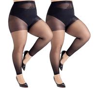 Aaronano Footless Tights for Women Plus Size Dance Ballet Pantyhose in Black and Nude