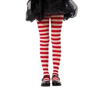 Aaronano Girls Striped Tights Opaque Casual Pantyhose Red and White Striped Pattern 2-4 Years