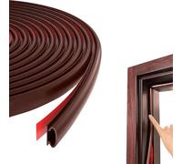 Aartner 10/15/20M Black Rubber Weather Stripping Door Seal Strip, Self-Adhesive PVC Sound Proofing Door Frame Seal Draft Excluder, Window Cool Weather Strip Replacement for 2.5-6mm Gap (Brown, 20M)