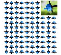 Aartner 100 PCS 0.5 GPH Pressure Compensating Dripper, 1/4 Inch Plastic Irrigation Drip Emitters, Garden Watering Irrigation Emitter, for Garden Lawn Drip Irrigation, 2L (Blue 8L/H)