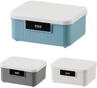 Aartner 2 Layer Medicine Storage Box, Lock Box with Code, 9/16L Lockable Medicine Box with Removable Tray, Medication Storage Container for Medicine, Office Documents (White, 33.5 x 26.2 x 12.1 cm)