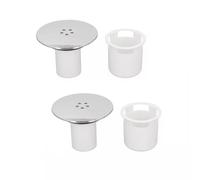 Aartner 2pcs Shower Drain Cover, Chrome Shower Trap Cover Replacement, 90mm to 115mm Cover for Shower Drain Outlet, PP Plastic and Metal, Removable Top Fitting Cap Parts Fast Flow