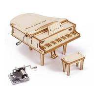 Aartner 3D Wooden Model Kits, 3D Wooden Puzzle Music Box Piano Model, 3D Puzzle for Adults to Build, Birthday Gifts for Adults and Kids, Magic piano