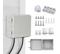 Aartner Distribution Box with Top-Hat Rail Outdoor Waterproof 21cm, Waterproof Distribution IP66, Surface-Mounted Junction Coffer, Switch Box Outdoor Use with Mounting (210 * 210 * 110mm Gray Door)