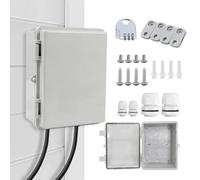 Aartner Distribution Box with Top-Hat Rail Outdoor Waterproof 21cm, Waterproof Distribution IP66, Surface-Mounted Junction Coffer, Switch Box Outdoor Use with Mounting (220 * 170 * 110mm Gray Door)