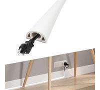 Aartner Floor Cord Covers cable trunking for electric cables,self adhesive conduit wire tv cable hider flexible,wall cable management kit extension lead cover for wires floor (White-2M)