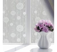 Aartner Frosted Window Film,privacy film for glass sun blocker heat reflector tint,patterned stained glass security,self adhesive vinyl blackout for bathroom kitchen (White Curtain of Dreams)