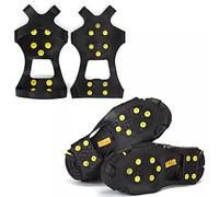 Aartner Ice Cleats, Ice Grips Traction Cleats Grippers Non-Slip Over Shoe/Boot Rubber Spikes Crampons Universal Slip-on Stretch Fit Snow & Ice Spikes Traction Cleats Crampons (L)