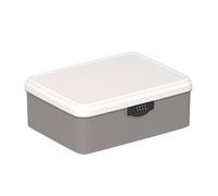 Aartner Lockable Storage Box, Large Medicine Storage Box with 4 Digital Lock, Lock Box with Removable Tray, Lockable Storage Container for Medicine, File, Phone, Food Safe (Grey, L(33.4x26x12.6cm))
