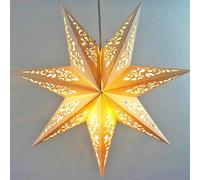 Aartner Paper lampshades for Ceiling Lights,Vintage Star Lantern Home Christmas Decorations Hanging 3D Paper Star Light Shade for Wedding Party Xmas Day Decoration (45CM, No Light) (White)