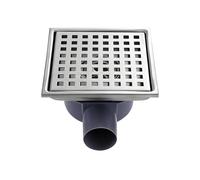 Aartner Shower Drain Square Stainless Steel Floor Drain, 15 x 15 cm, Floor Drain Shower, Hair Filter, 2-in-1 Tileable Drain Channel, Shower Drain, with 360° Siphon Odour Trap, for Bathrooms, Cellars,