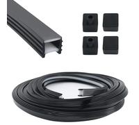 Aartner Silicone LED Profile for Acoustic Panel, 12/14mm Flexible LED Channel,DIY IP65 Waterproof Light Strip Cover Sleeve,No-Drilling with 2 Ends for Wall Panel (3/5M) (14mm-5M)