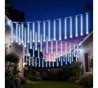 Aartner Solar String Festoon Lights Outdoor - 40CM 8 Tubes Meteor Shower Rain Lighting, Waterproof Christmas Lights for Gazebo Wedding Party [Energy Class A]