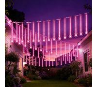 Aartner Solar String Festoon Lights Outdoor - 40CM 8 Tubes Meteor Shower Rain Lighting, Waterproof Christmas Lights for Gazebo Wedding Party [Energy Class A]
