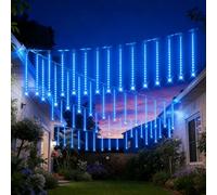 Aartner Solar String Festoon Lights Outdoor - 40CM 8 Tubes Meteor Shower Rain Lighting, Waterproof Christmas Lights for Gazebo Wedding Party [Energy Class A]