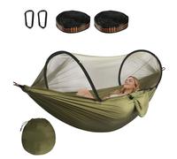 Aartner Ultra-Light Travel Camping Hammock Pop-up Bug Net - Anti-Rollover Hammock 300kg Load Capacity,Breathable,Quick-drying,Outdoor Backpacking Hiking (Olive Green)