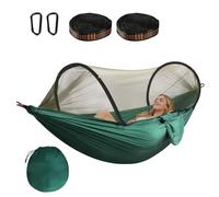 Aartner Ultra-Light Travel Camping Hammock Pop-up Bug Net - Anti-Rollover Hammock 300kg Load Capacity,Breathable,Quick-drying,Outdoor Backpacking Hiking (Forest Green)