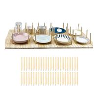 Aartner Wooden Plate Rack Pegboard Drawer Organizer Set,4/6-Piece-32/48 Pegs & Screws Included Adjustable Drawer Organizer for Dishes, Kitchen Pegboard for Food Containers (6 Set(43.3X15X1CM))