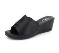 AARZ LONDON Womens Stylish Wedge Slide Sandals with Dimante Detailing Strap Comfortable Slip-On Platforms Ladies Black Shoes Size 7 UK 40 EU