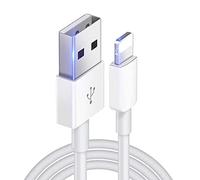 AA's 6.56 Feet Lightning Cable - White iPhone Charger Cable for iPhone 12 Pro Max/12/11/X/XS/Xs Max/XR/8 Plus/7/6/5 & iPad