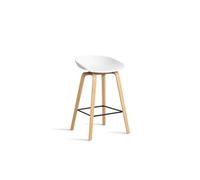 AAS32 Bar Stool H65 Oak/Steel/ White