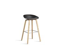 AAS32 Bar Stool H75 Oak/Stainless Steel/ Black