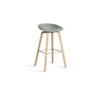 AAS32 Bar Stool H75 Oak/Stainless Steel/Fall Green