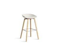 AAS32 Bar Stool H75 Oak/Stainless Steel/Melange Cream