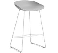 AAS38 Bar Stool H65 White/ Concrete Gray