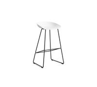 AAS38 Bar Stool H75 Black Steel/ White