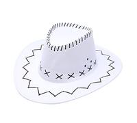 aaSccex Cowboy Costume Complete Casual Seam Western Cowboy Sun Hat Wide Brim Travel Sun Cap for Adults Love Movies Free (White, One Size)