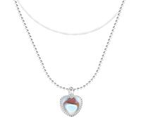 aaSccex Heart Locket Necklace for Women, Cold Wind Double Cats Stone Love Pendant Necklace Personality Chain Locket Necklaces Gold Necklaces for Women Choker Necklacess Dainty Jewellery