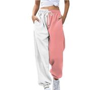 aaSccex Jogging Bottoms, Women's Trousers, Hiking Trousers, Drawstring Training Trousers with Pocket, Loose Breathable Colour Blocking Casual Trousers, Side Pockets, Leg Opening, Drawstring