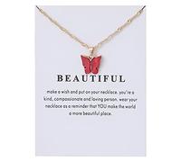 aaSccex Long Necklaces with Butterflies, Necklaces for Women Trendy Pendant Necklace, Locket Necklace Cute Friendship Necklacess for Women Trendy Summer Necklacess Chains Jewelry Silver