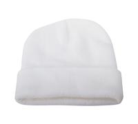 aaSccex Merino Beanie Unisex Knitted Sleep Hat Women's Warm Beanie Hat Winter Hat Men's Transition Hat Lightweight Women's Knitted Hat Bobble Hat Men, White, One Size