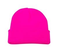 aaSccex Merino Beanie Unisex Knitted Sleep Hat Women's Warm Beanie Hat Winter Hat Men's Transition Hat Lightweight Women's Knitted Hat Bobble Hat Men, hot pink, One Size