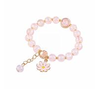 aaSccex Natural Stainless Silver Jewelry Colorful Flower Multi Beads Style Accessories Handmade Beads Chain Handmade Choice Natural Bracelet Classic Bracelet, one size, Crushed Stone, No Gemstone