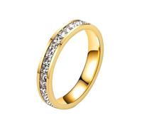 aaSccex Rings Men's Engagement Female High-End Lightweight Luxury Non-fading Rose Gold Titanium Steel Full Single Square Women's Jewellery Rings Red Silver, E, Metal, No Gemstone