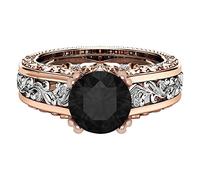 aaSccex Rings Stones Women's Colour Ring Gift Rose Separation Jewellery Plated Gold Ring Alloy Rings Curls Wig, 8, Copper, No gemstone.