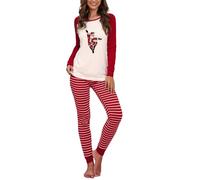 aaSccex Women Pyjamas Set Long Sleeve Pyjamas Ladies Loungewear Pjs Sets Long Sleeve Loungewear Set Sets Uk Plus Size Ladies Uk Track Suit Homewear For Nightwear Pajamas Red