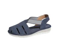 aaSccex Women's Beach Sandals - Lightweight Breathable Closed Toe Casual Walking Shoes Solid Colour Shoes Soft Soles Chic Platform Shoes, blue, 4 UK