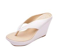 aaSccex Women's Mules Slingback Toe Separator Summer Slippers Slide Sandals Elegant Sandals Beach Sandals Evening Shoes Quick Drying Slippers Platform Sandals, White, 9 UK