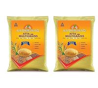 Aashirvaad Multigrain Flour Atta 2kg | High in Fiber & Essential Nutrients | Ideal for Soft & Healthy Chapatis | No Added Preservatives | Perfect for Balanced Meals (Pack of 2)