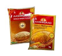 Aashirvaad's Atta Combo Multigrain Atta 5KG And Wheat 5KG Make Soft And Fluffy Chapatti, Roti Product Of India Each Pack Of 1
