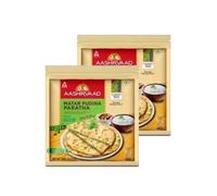 Aashirvaad's Matar Pudina Paratha 400g Deliciously Soft and Flaky Indian Flatbread with Refreshing Mint and Green Peas Ready to Eat Heat and Serve Paratha Pack of 2