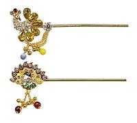 Aashita Creations Bansuri for Krishna 4.25 inches, Peacock Decorative Multicolor Brass Flute for Laddu Gopal
