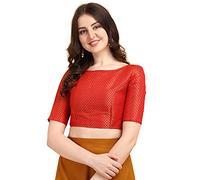 Aashita Creations Lady in Red Color Jacquard Saree Blouse for Women-2XLarge_1065