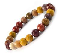 Aashita Creations Mookaite Jasper Natural Semi Precious Crystal Stone 8mm Beads Bracelet for Reiki Healing and Crystal Healing Chakra Stones